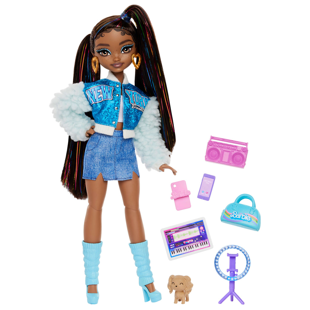 Barbie Rüya Arkadaşlar 'Brooklyn' Bebek Seti - Dans ve Müzik Temalı 8 Aksesuar