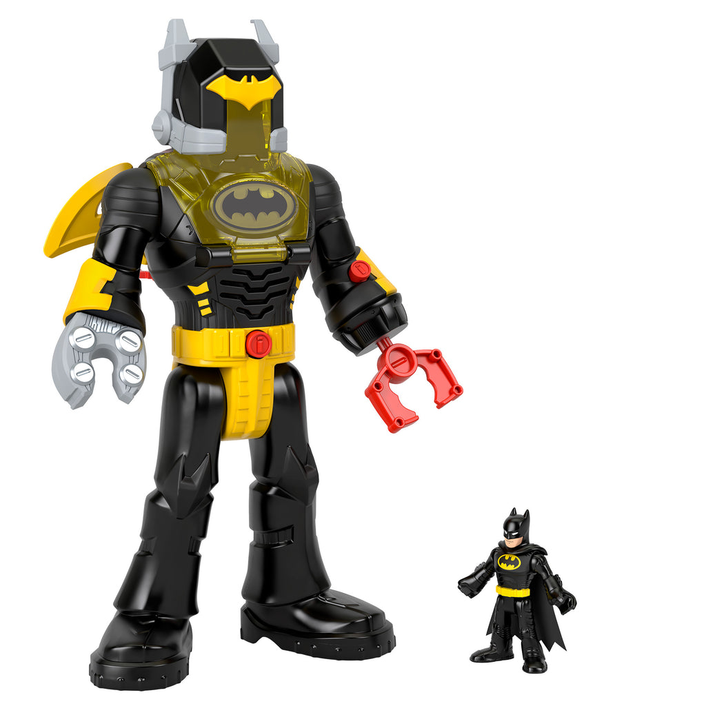 Imaginext DC Super Friends Batman Insider ve Exo Kostümü, ışıklı ve sesli siyah robot, 6 parça