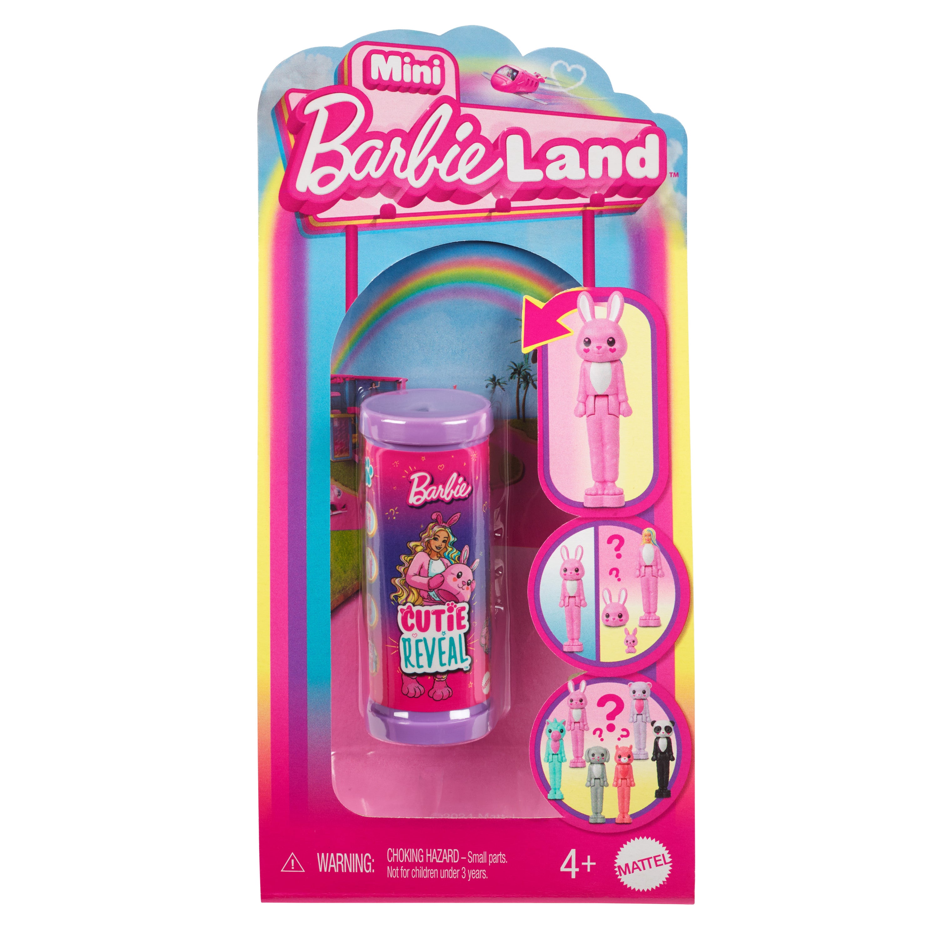 Barbie Mini BarbieLand Cutie Reveal Sürpriz Bebek ve Pelüş Hayvan Dostu Figürü (4 cm)