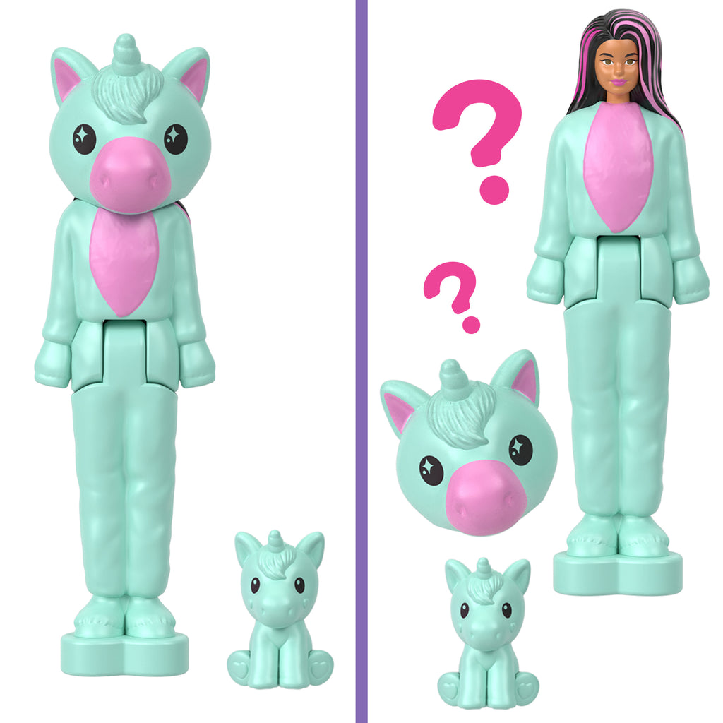Barbie Mini BarbieLand Cutie Reveal Sürpriz Bebek ve Pelüş Hayvan Dostu Figürü (4 cm)
