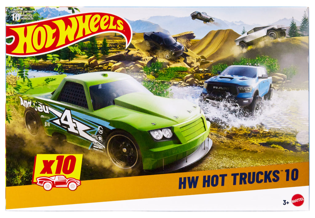 Hot Wheels 1:64 ölçekli metal oyuncak kamyonlar, 10'lu set (Stiller çeşitlilik gösterebilir)