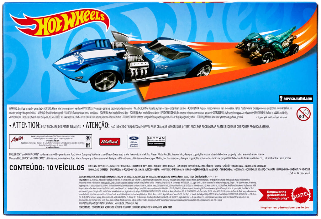 Hot Wheels 1:64 ölçekli metal oyuncak kamyonlar, 10'lu set (Stiller çeşitlilik gösterebilir)