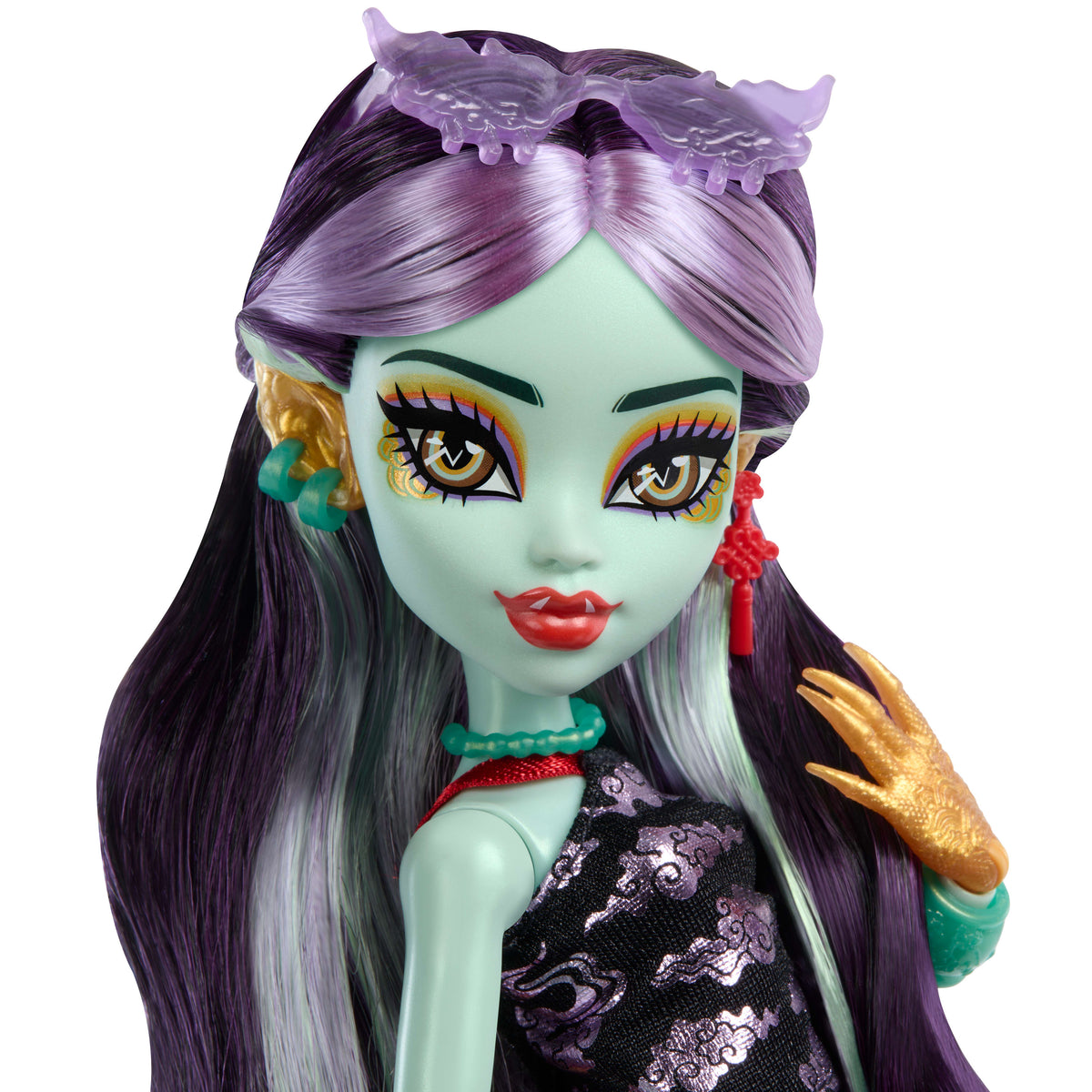 Monster High Jinafire Long bebek, köpekçiği Cloudy "Yun Yun" ve 7 aksesuar