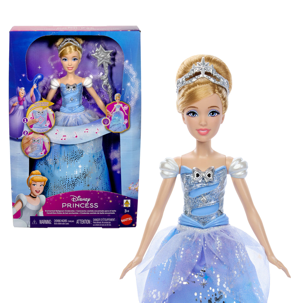 Işıklı ve sesli elbisesi ile filmden ilham alan Disney Prensesi Sihirli Balo Elbiseli Cinderella bebek