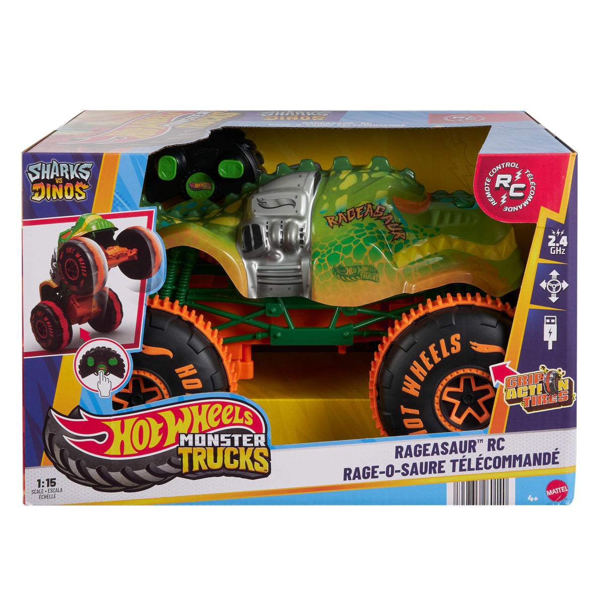 Hot Wheels Monster Trucks RC Rageasaur 1:15 Uzaktan Kumandalı Araç
