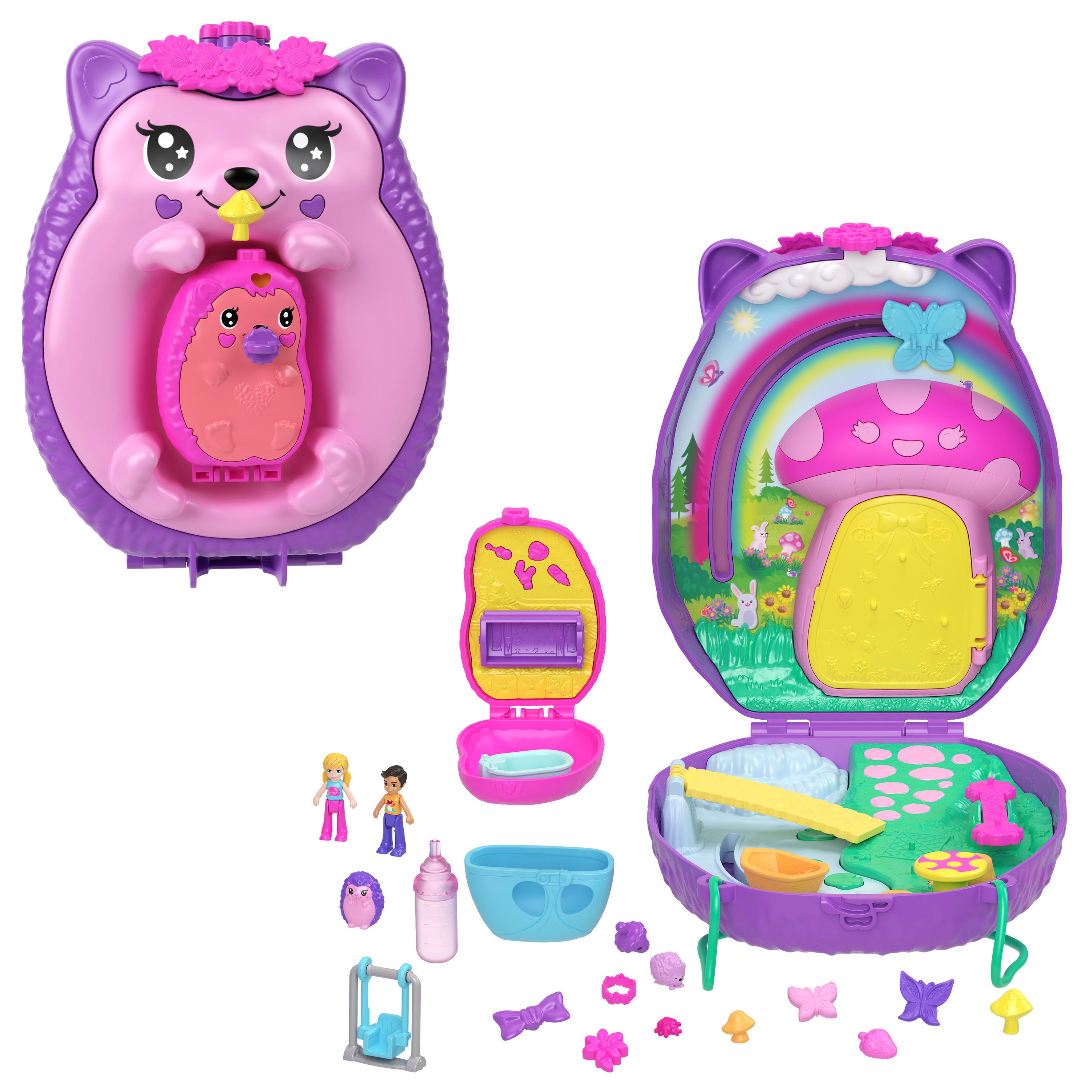 Polly Pocket Kirpi Anne ve Bebek Çanta Oyun Seti