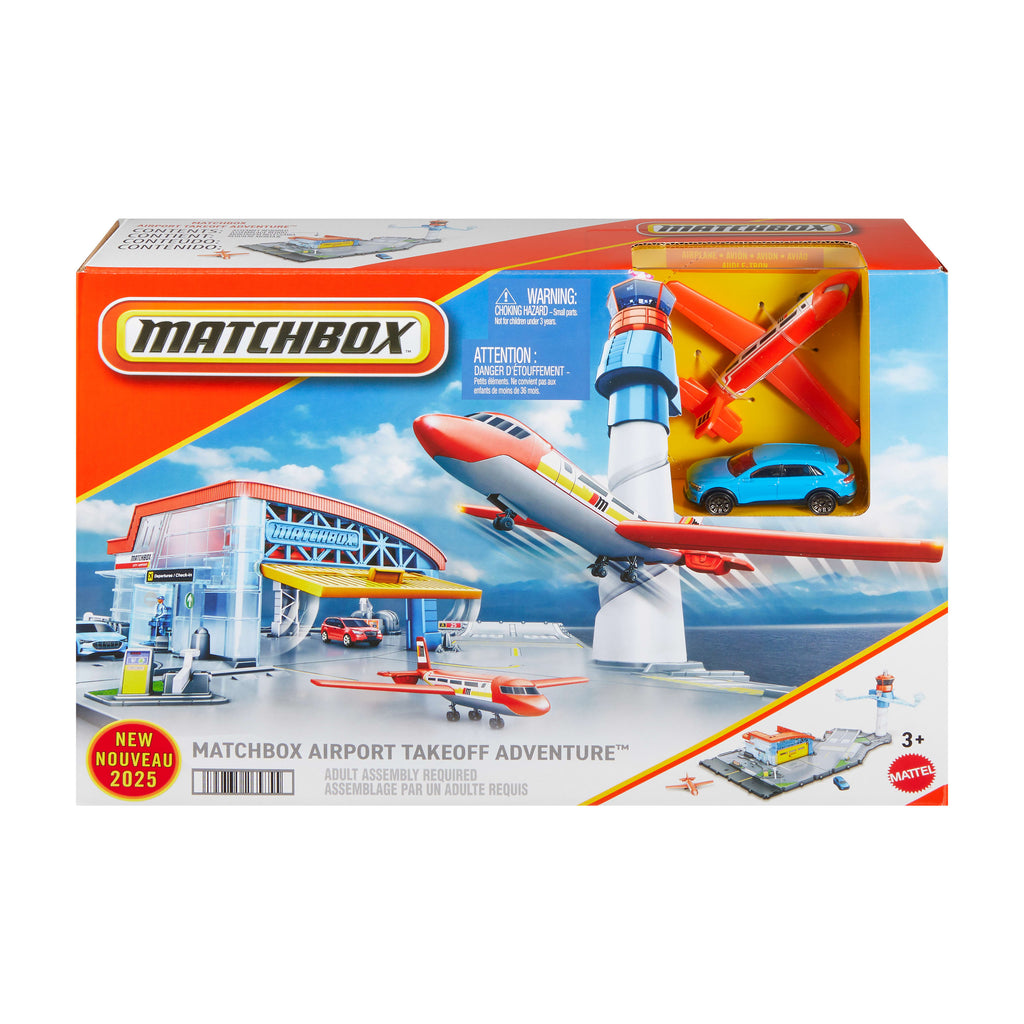 Havalaanı temalı Matchbox® Havaalanı Oyun Seti, 1 adet metal oyuncak Audi araba ve 1 adet plastik uçak