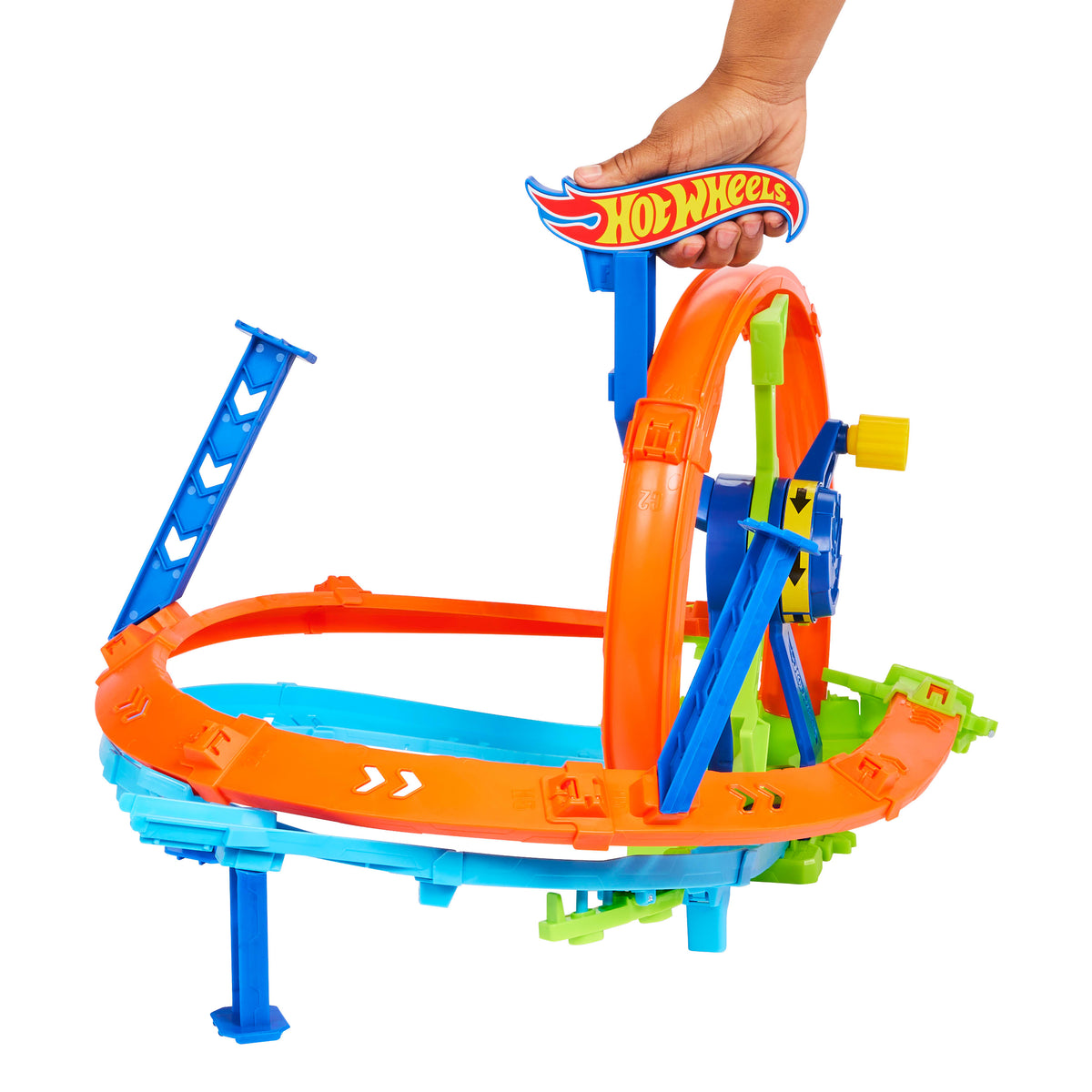 Hot Wheels Sürat Çemberi oyun seti ve 1:64 ölçekli metal oyuncak araba, çarpışma temalı pist seti