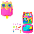 Polly Pocket Kediciğin Tatili mini oyun seti, 1 mikro bebek ve yavru köpek figürü, temaya uygun aksesuarların yer aldığı taşınabilir oyuncak