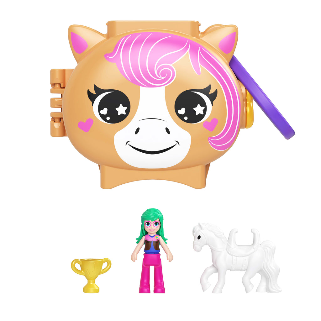 JCB20 Polly Pocket Sevimli Hayvanlar Kompakt Oyun Seti 4 Yaş ve Üzeri