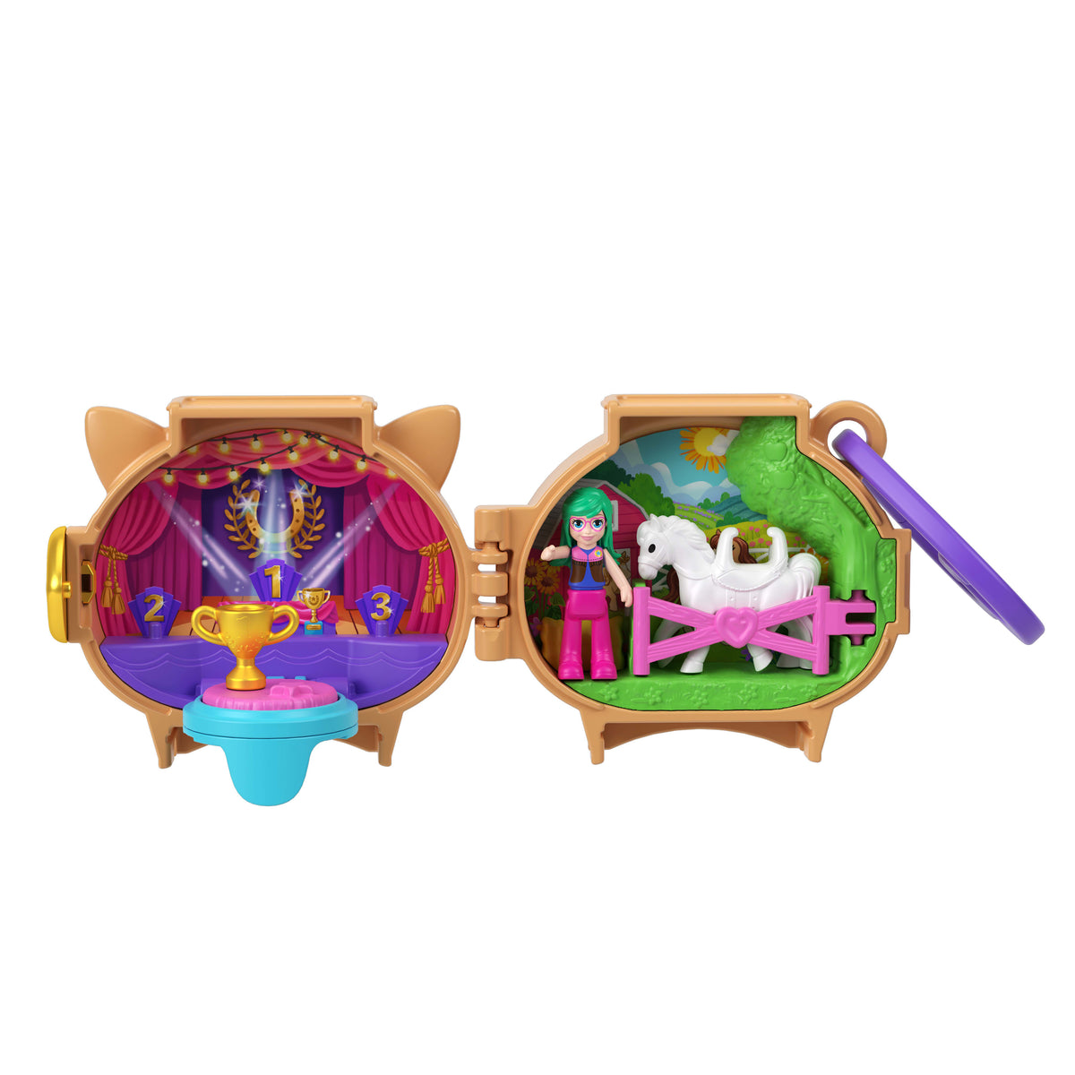 JCB20 Polly Pocket Sevimli Hayvanlar Kompakt Oyun Seti 4 Yaş ve Üzeri