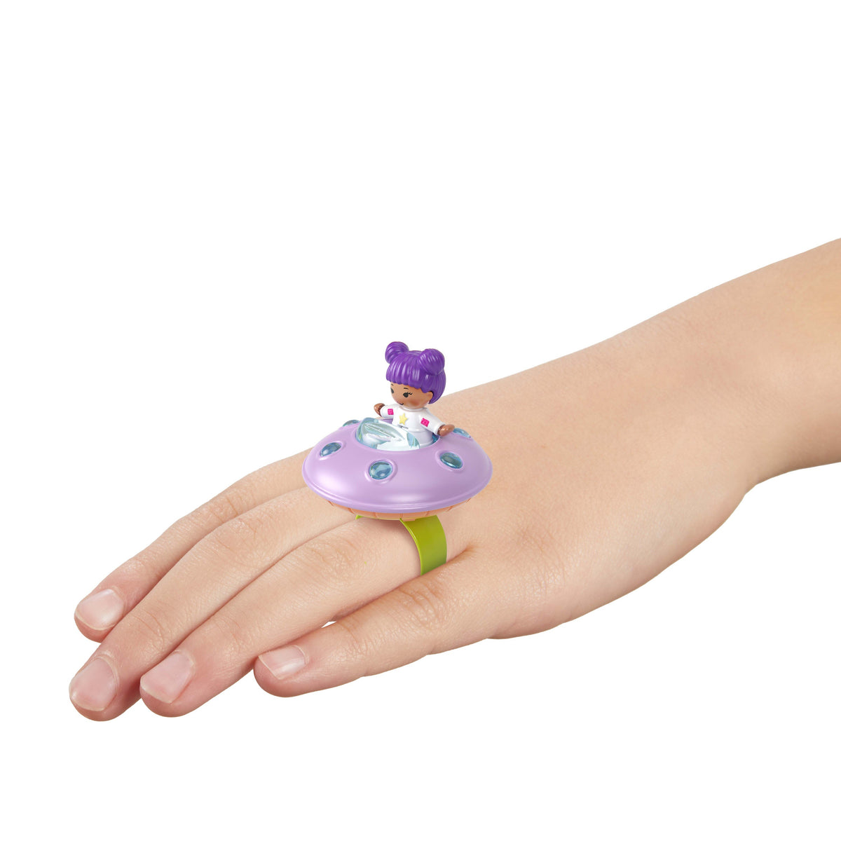 Polly Pocket Heritage Yüzük Kutusu Stardream Oyun Seti, Mikro Astronot Bebek, Maymun ve Takılabilir UFO Yüzük