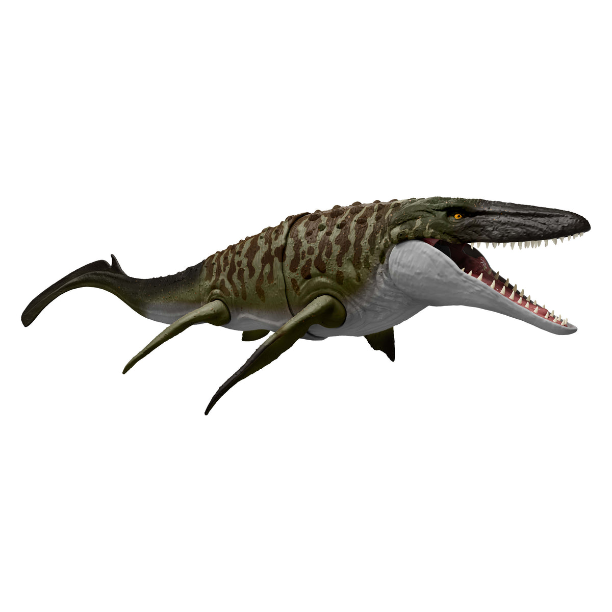 Jurassic World Rebirth Mosasaurus aksiyon figürü ve mini Dilophosaurus, dinozor oyuncağı