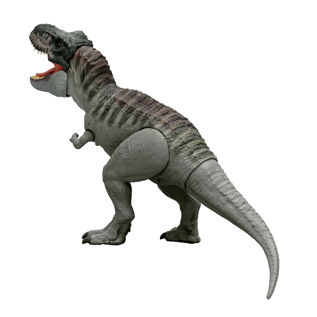 Isırma hareketi yapan ışıklı ve sesli Jurassic World Rebirth Tyrannosaurus Rex dinozor figürü