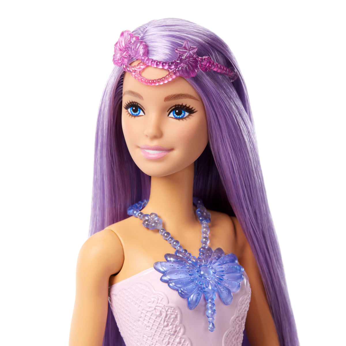 Barbie Büyüleyici Kıyafet Koleksiyonu bebek ile deniz kızı kuyruğu, peri kanatları ve kolyeler gibi aksesuarlar