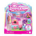 Barbie Mini BarbieLand koleksiyona uygun oyun seti, 4 cm'lik Barbie bebek ve hikaye anlatımına yönelik etkileşimli oyun alanları ile Kuaför Salonu