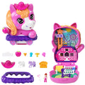 Polly Pocket Midilliyle Rodeo Heyecanı mikro oyun seti, 1 mikro bebek ve evcil atlar, yiyecek ve stil aksesuarlarının yer aldığı seyahat oyuncağı
