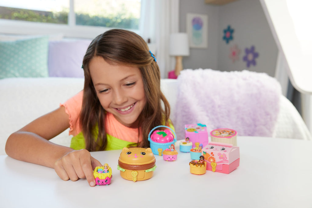 Polly Pocket Mini Sürpriz Paketler Serisi, mikro bebekler ve mini oyun setleri, oyuncak arabalar, yiyecek temalı araç koleksiyonu
