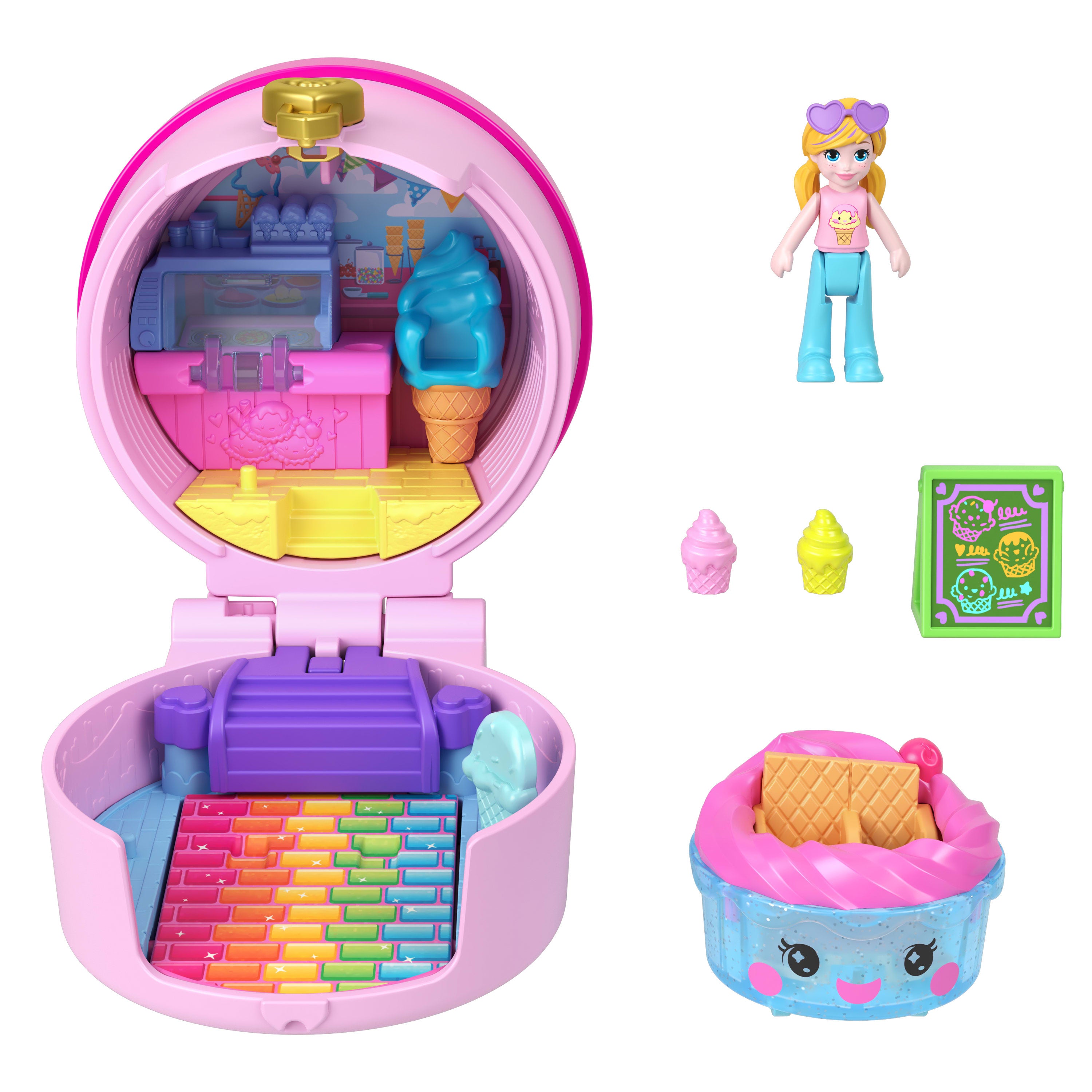 Polly Pocket Mini Sürpriz Paketler Serisi, mikro bebekler ve mini oyun setleri, oyuncak arabalar, yiyecek temalı araç koleksiyonu