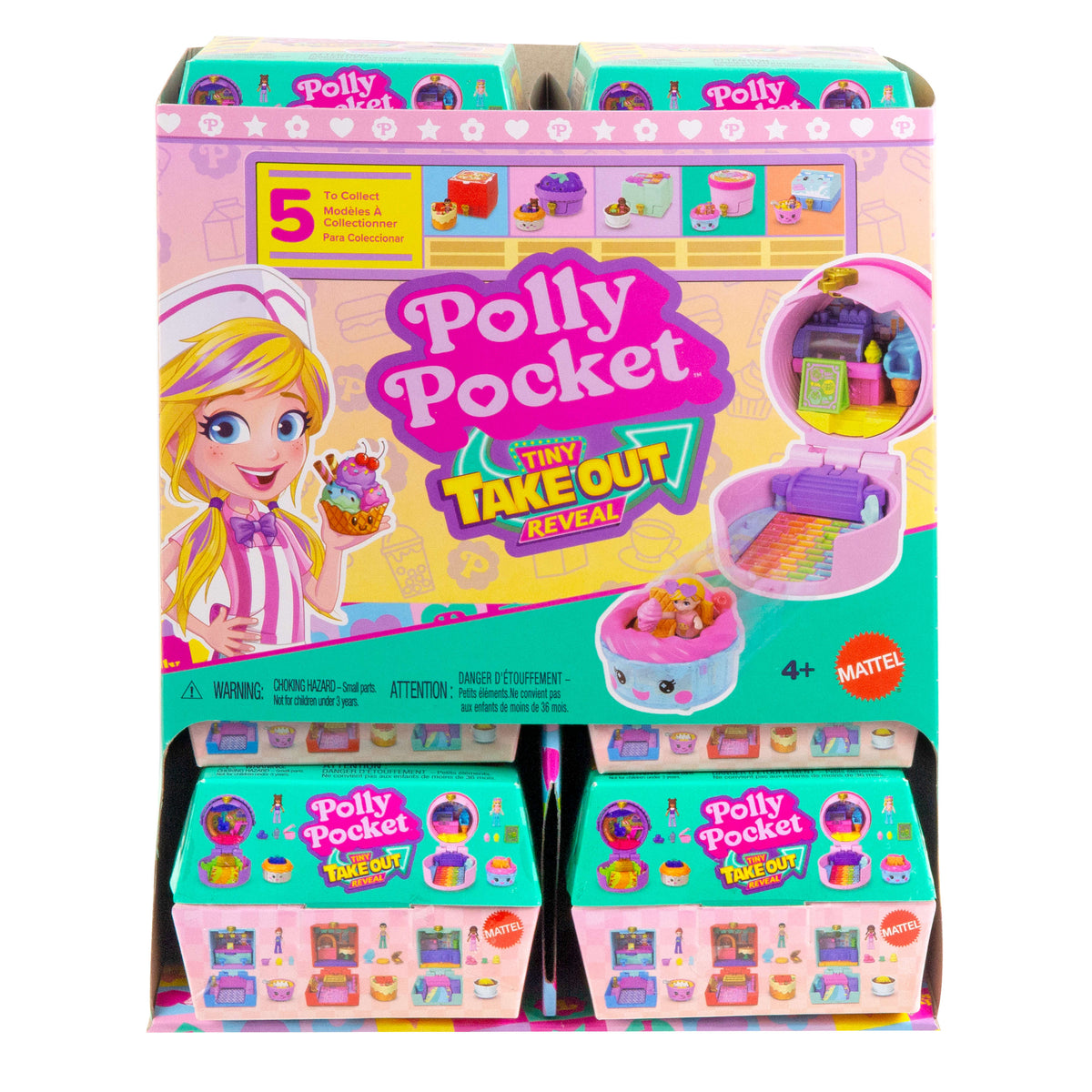Polly Pocket Mini Sürpriz Paketler Serisi, mikro bebekler ve mini oyun setleri, oyuncak arabalar, yiyecek temalı araç koleksiyonu