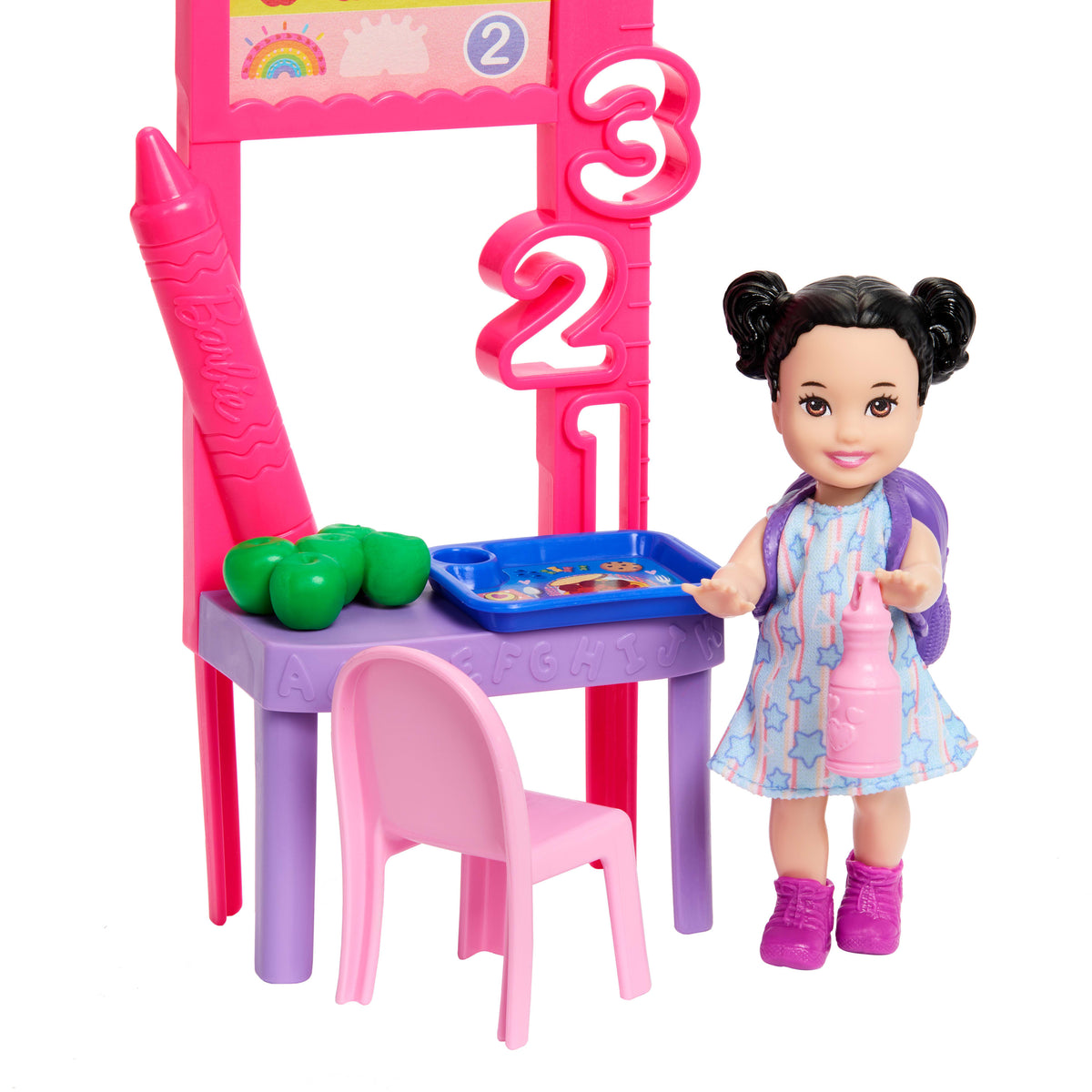 Barbie kariyer bebekleri ve aksesuarları, şekillendirilmiş saçlı bebek ve hikaye anlatmaya yardımcı parçalar