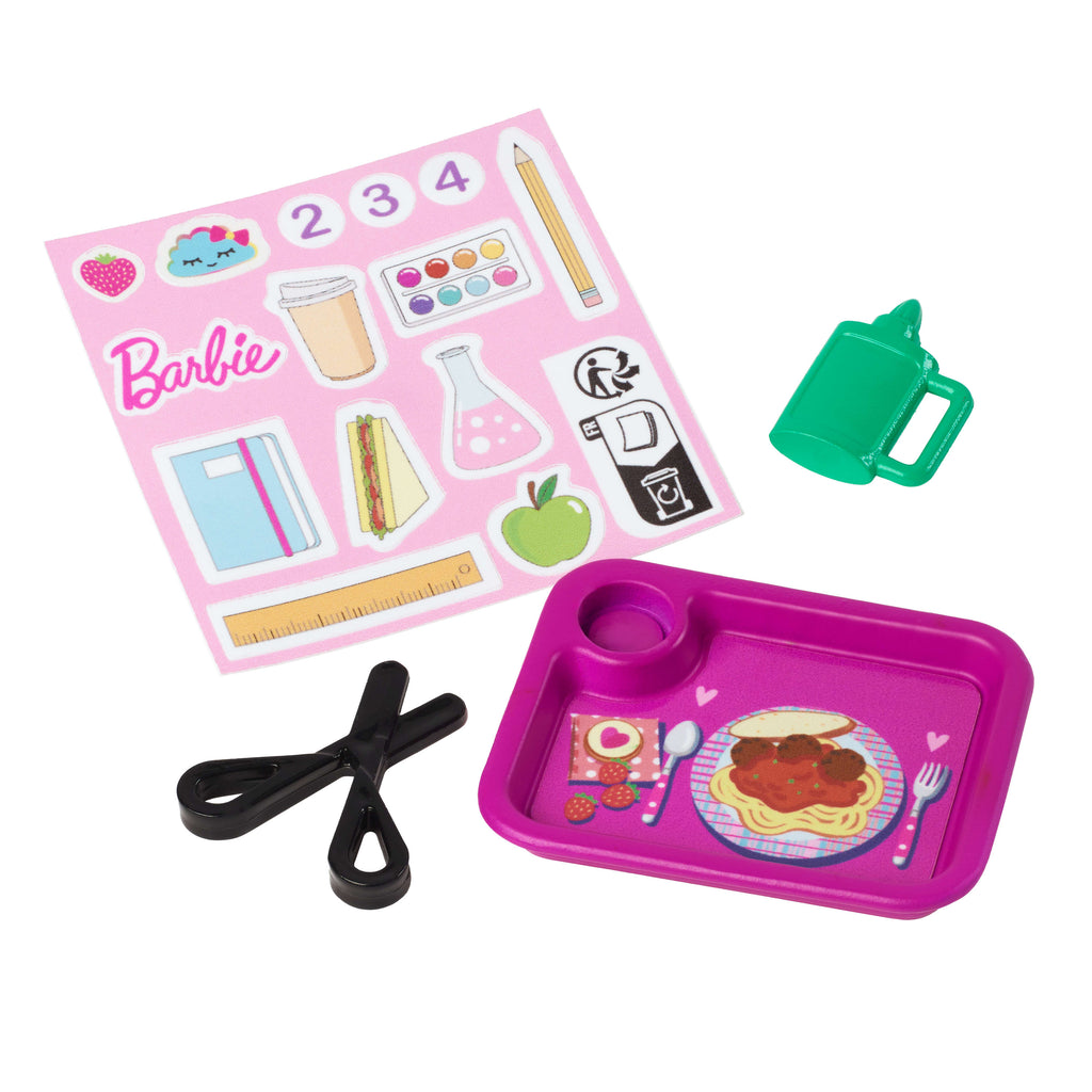 Öğretmen Barbie, kahverengi saçlı bebek, 1 çocuk figürü ve öğretim aksesuarları