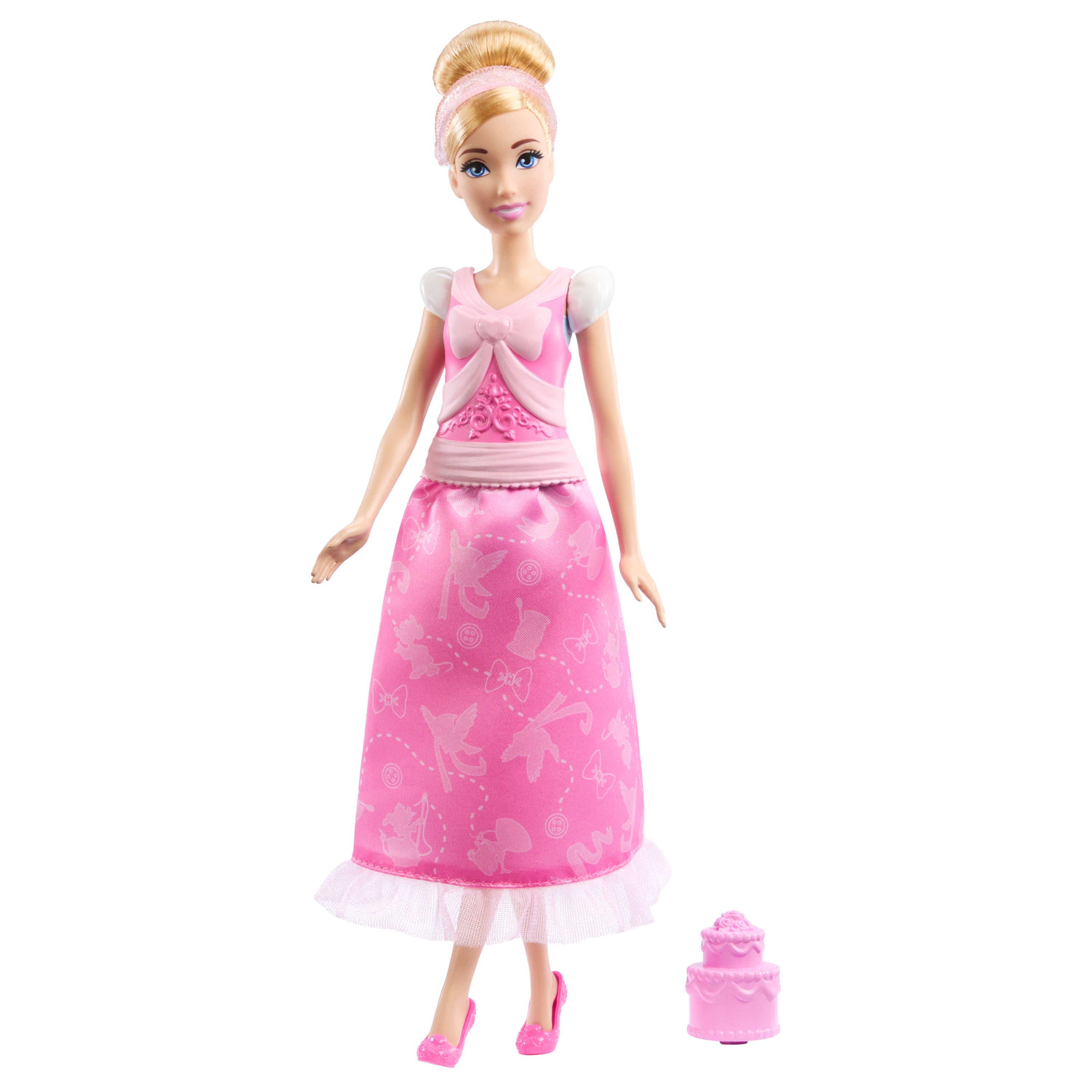 Disney Prensesi 2'si 1 Arada Hikayeler Cinderella bebek, takılıp çıkarılabilen 2 büstiyer, 2 etek ve 9 aksesuar