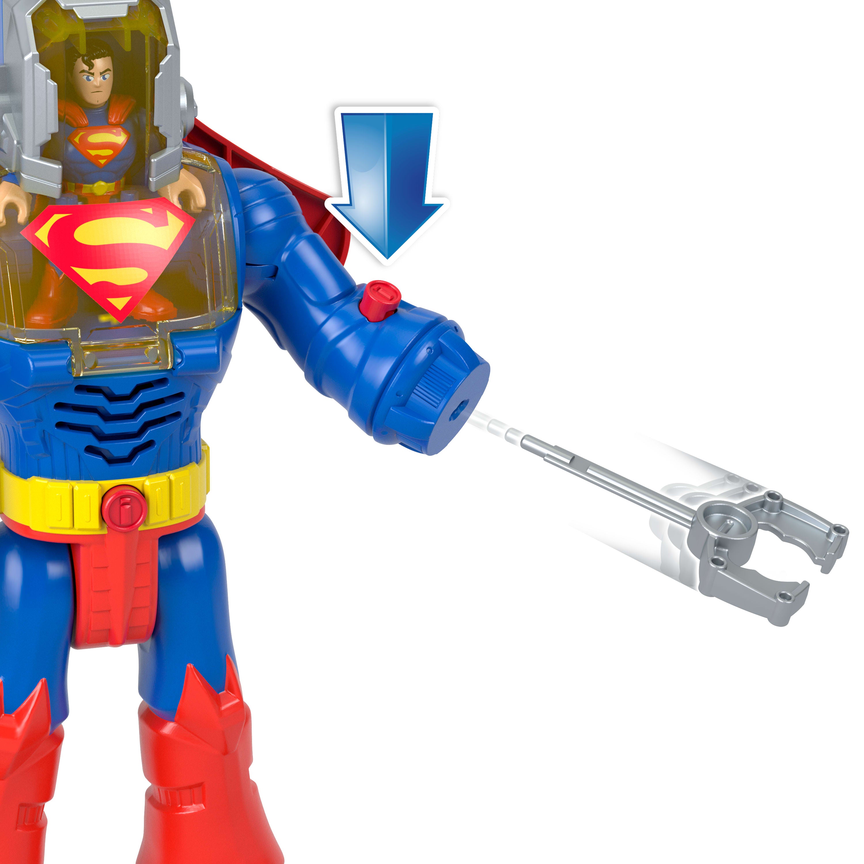 Imaginext DC Super Friends Superman Insider ve Exo Kostümü, ışıklı ve sesli robot, 6 parça
