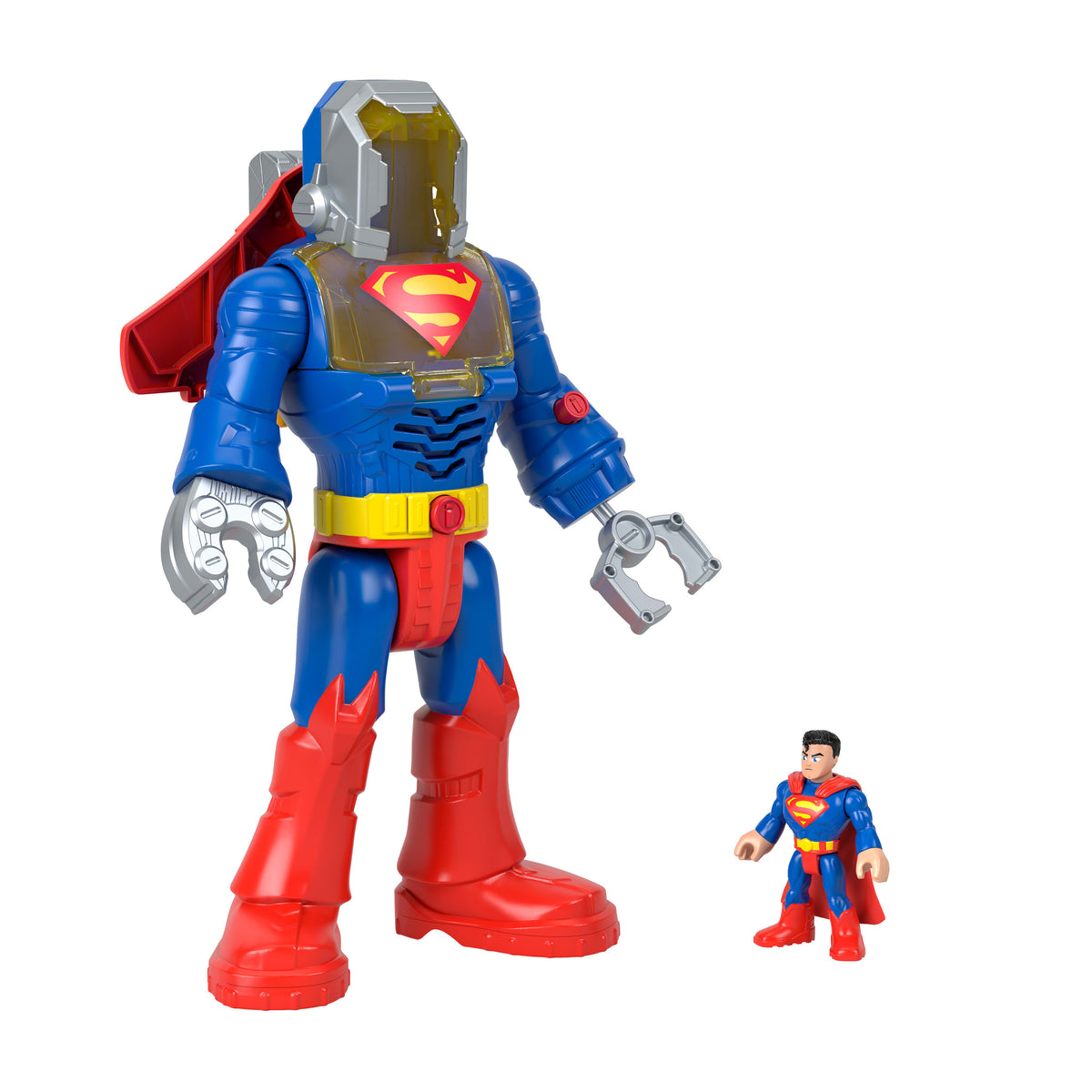 Imaginext DC Super Friends Superman Insider ve Exo Kostümü, ışıklı ve sesli robot, 6 parça