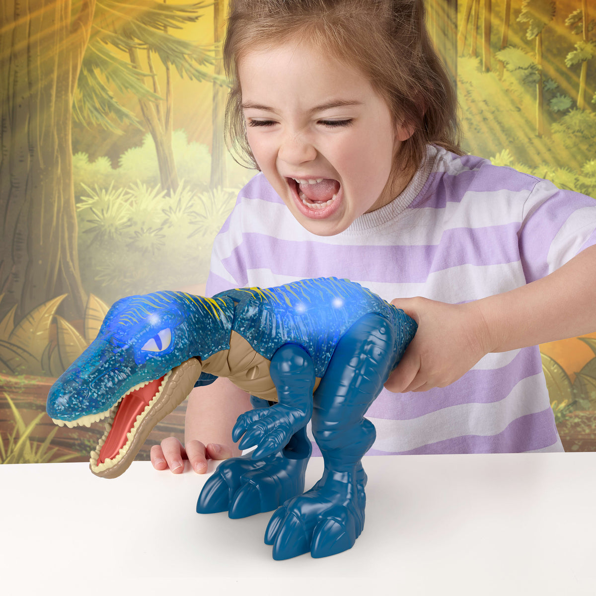 Imaginext Jurassic World Işıklı Kükreyen Baryonyx, ışıklı, sesli ve ısırma özelliğine sahip dinozor oyuncağı