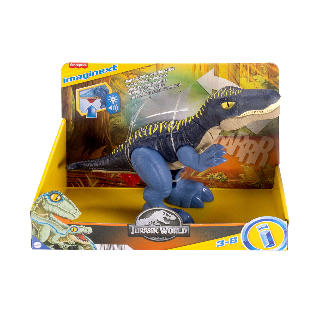 Imaginext Jurassic World Işıklı Kükreyen Baryonyx, ışıklı, sesli ve ısırma özelliğine sahip dinozor oyuncağı