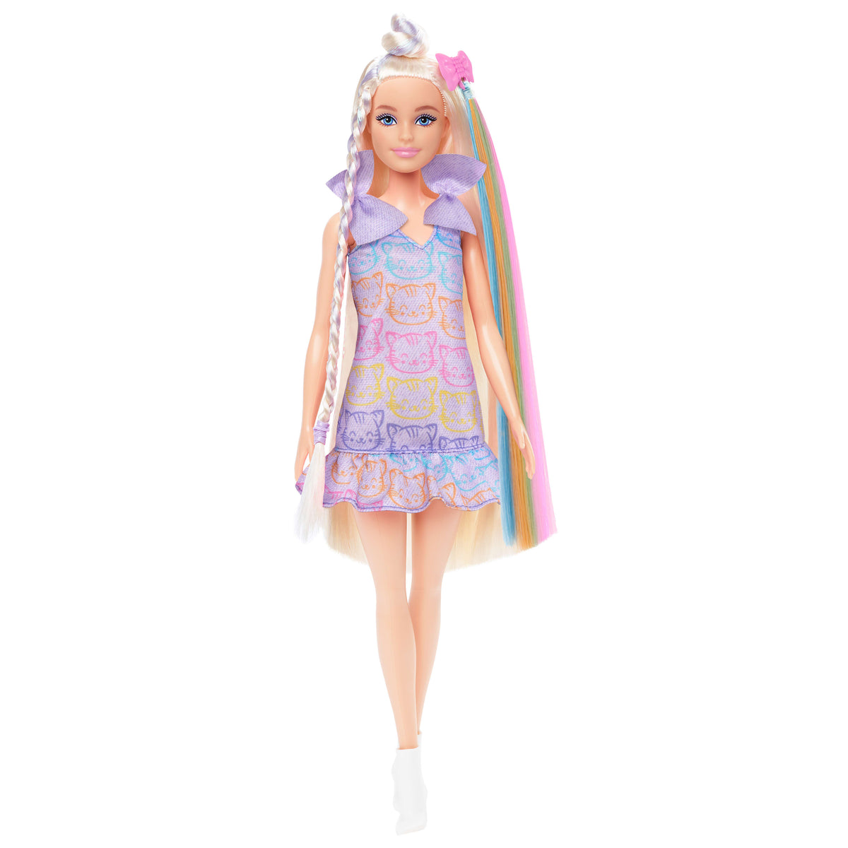 Barbie Upuzun Muhteşem Saçlı Bebekler serisi bebek ve aksesuarları, 2 farklı kombiniyle upuzun saçlı sarışın bebek
