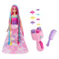 Barbie Dreamtopia Örgü Saçlı bebek ve saç örme aracı dahil aksesuarlar