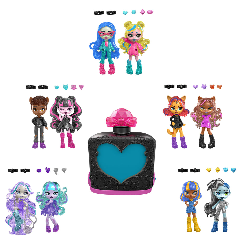 Monster High İksirleri Havalı Arkadaşım 2'li mini bebek paketi, sürpriz karakter figürleri (Karakterler çeşitlilik gösterebilir)