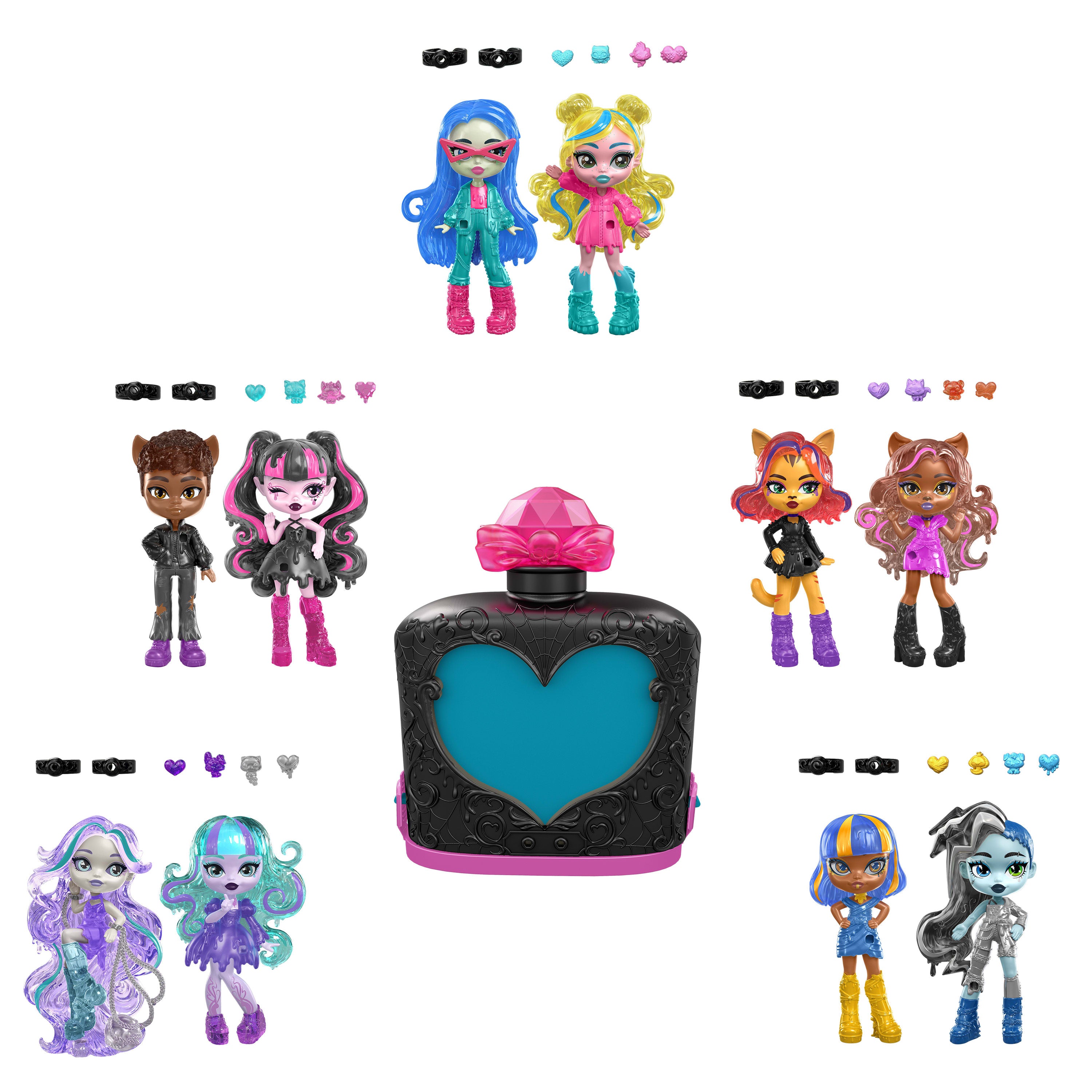 Monster High İksirleri Havalı Arkadaşım 2'li mini bebek paketi, sürpriz karakter figürleri (Karakterler çeşitlilik gösterebilir)