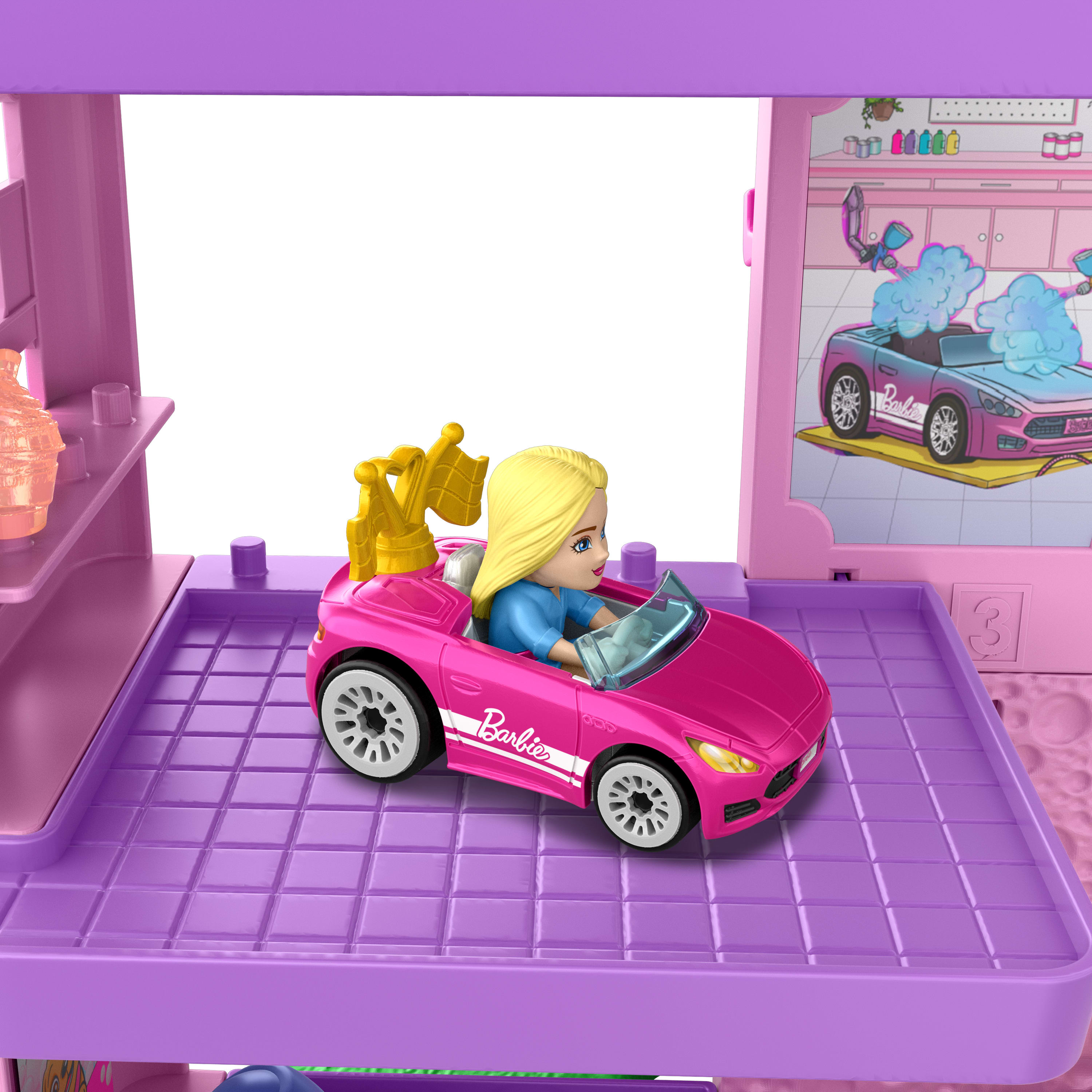 Hot Wheels® Racerverse Barbie Oyun Seti, Barbie "Malibu" ve Barbie "Brooklyn" ile oyuncak arabalar