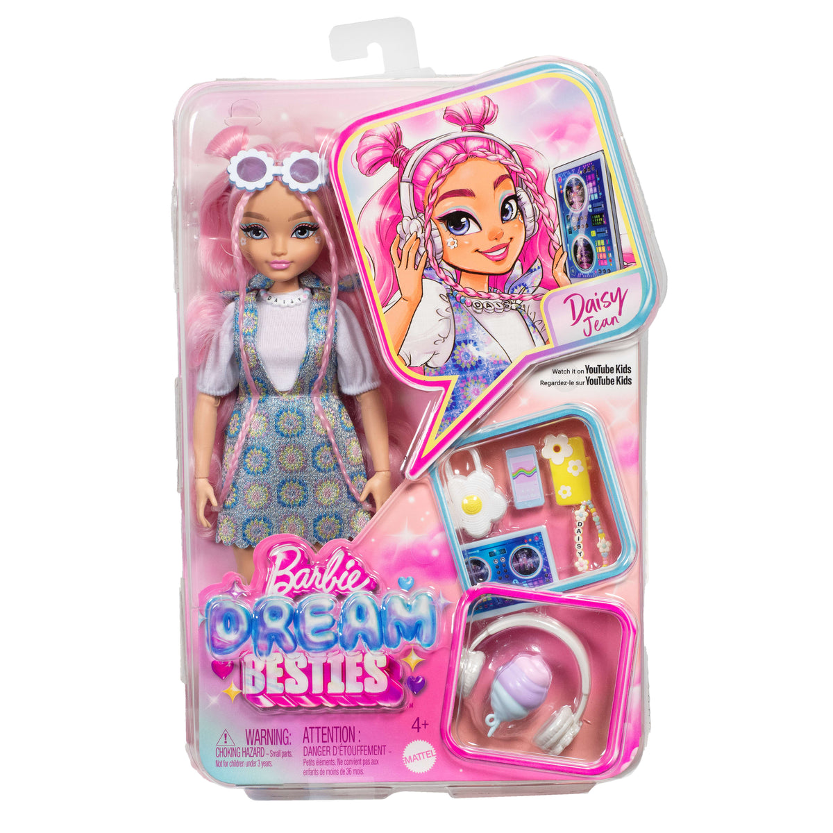 Barbie Rüya Arkadaşlar Daisy Jean bebek ile DJ ve müzik temalı 9 aksesuar