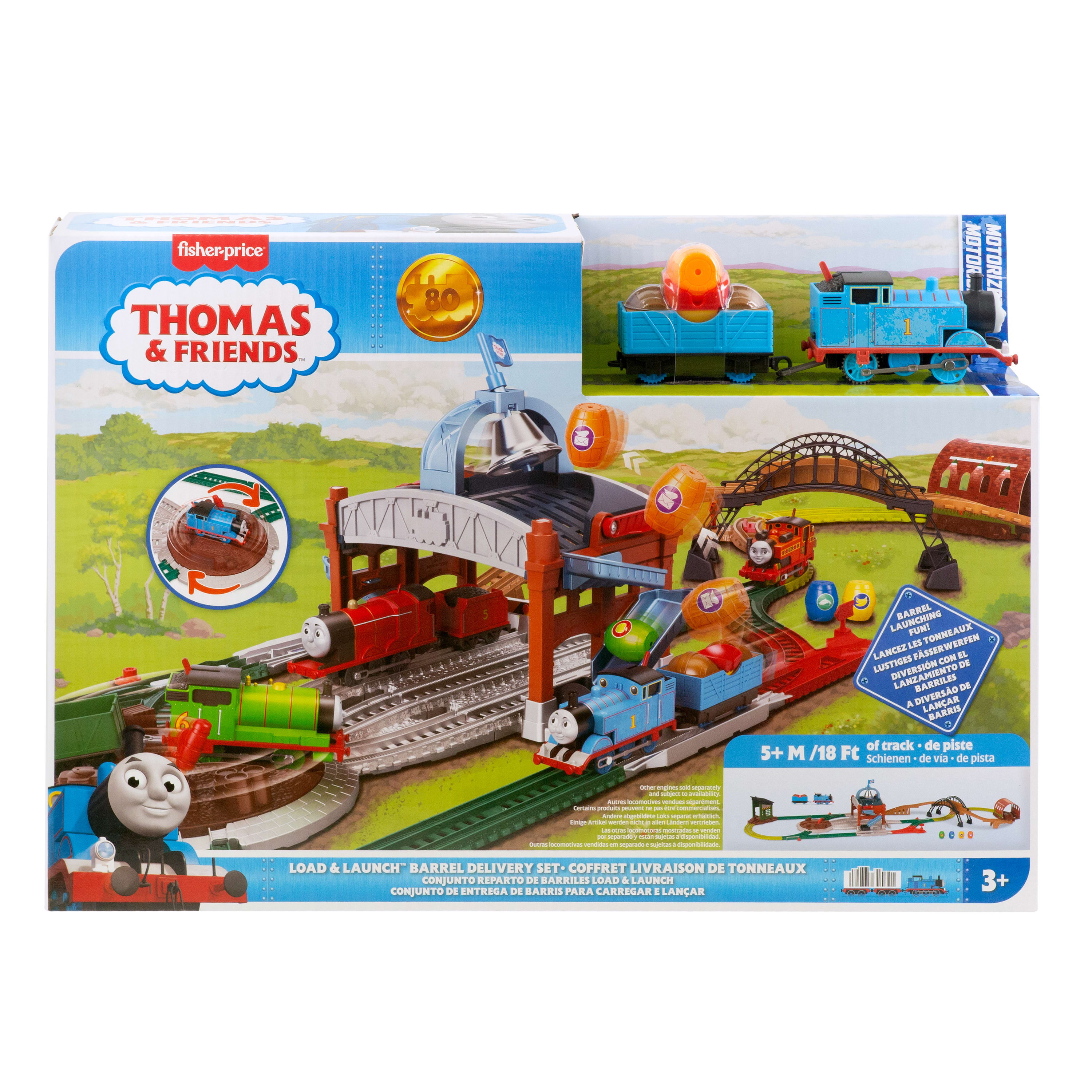 Fisher-Price Thomas ve Arkadaşları Yükle ve Fırlat Teslimatı seti ve motorlu klasik oyuncak tren