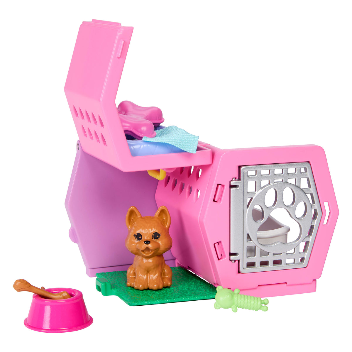 BARBIE Chelsea® Köpekçiğin Taşıma Çantası oyun seti, küçük bebek, taşıma çantası ve köpek aksesuarları
