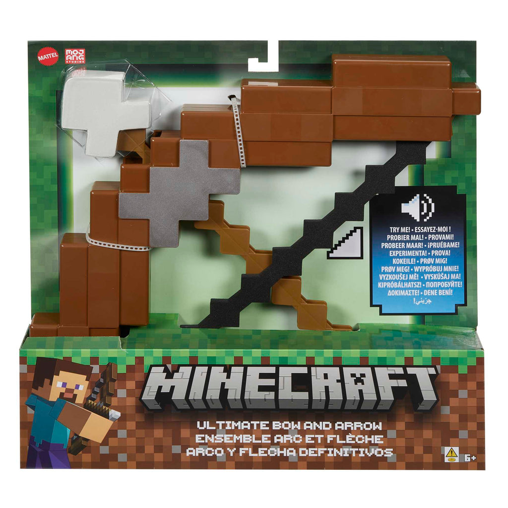 Canlandırma oyunlarına ilham veren ve sesler çıkaran Minecraft Muhteşem Yay ve Ok oyuncağı