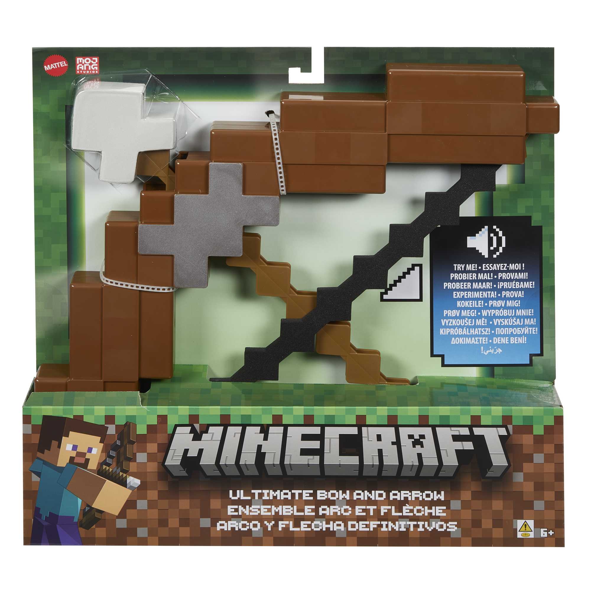 Canlandırma oyunlarına ilham veren ve sesler çıkaran Minecraft Muhteşem Yay ve Ok oyuncağı