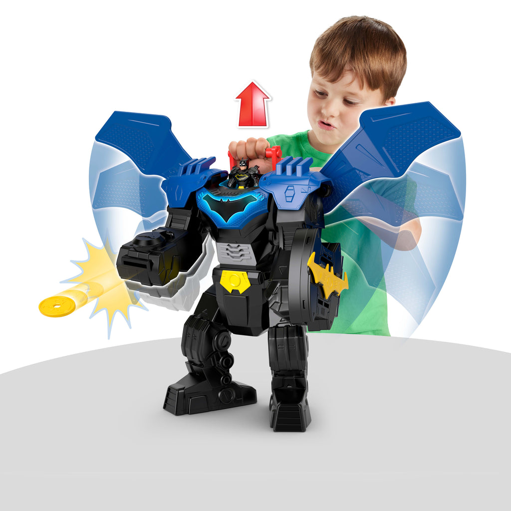 Işıklı ve sesli Fisher-Price Imaginext DC Super Friends Batman Uçuş Aracı oyuncağı ve aksiyon figürü