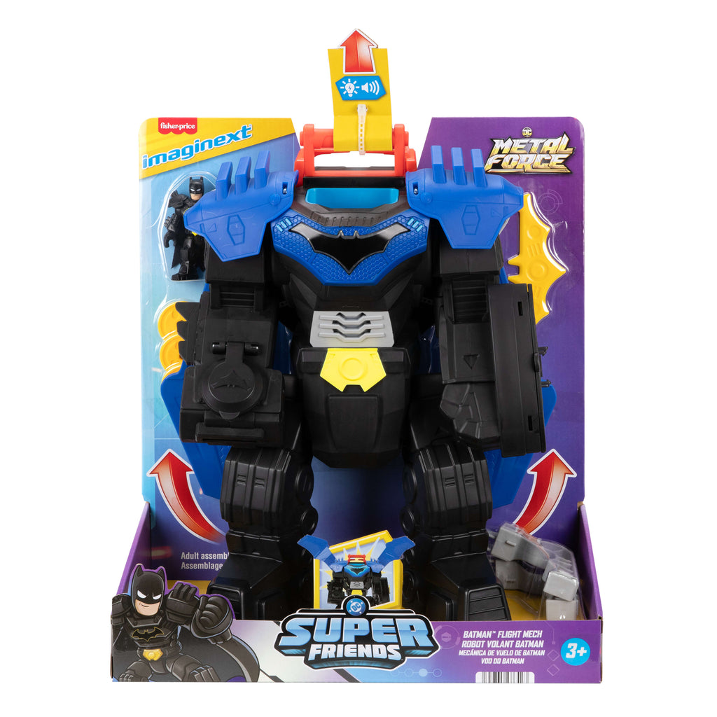 Işıklı ve sesli Fisher-Price Imaginext DC Super Friends Batman Uçuş Aracı oyuncağı ve aksiyon figürü
