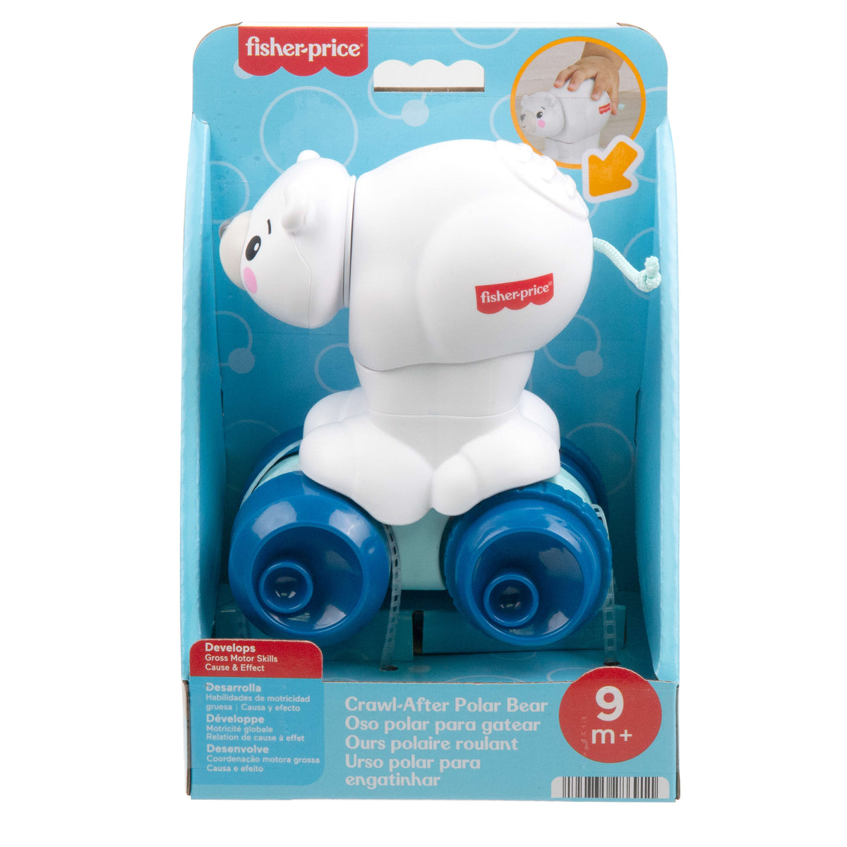 Fisher-Price emeklemeye yardımcı kutup ayısı, duyusal gelişimi destekleyen ayrıntılar içeren emeklemeye yönelik bebek aktivite oyuncağı