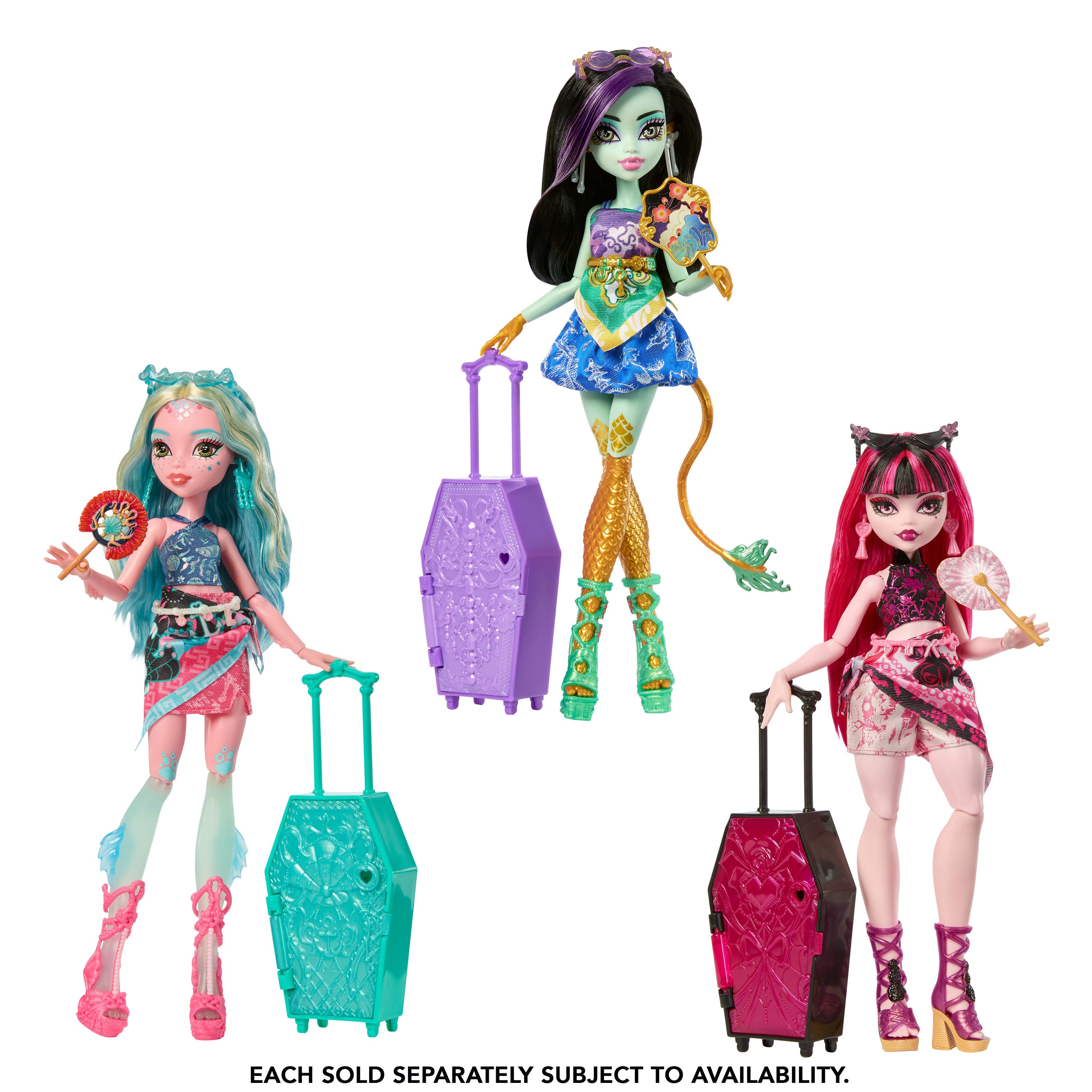 Monster High Gizemli Arkadaşlar Muhteşem Tatil oyun setleri, bebek ve aksesuarlar