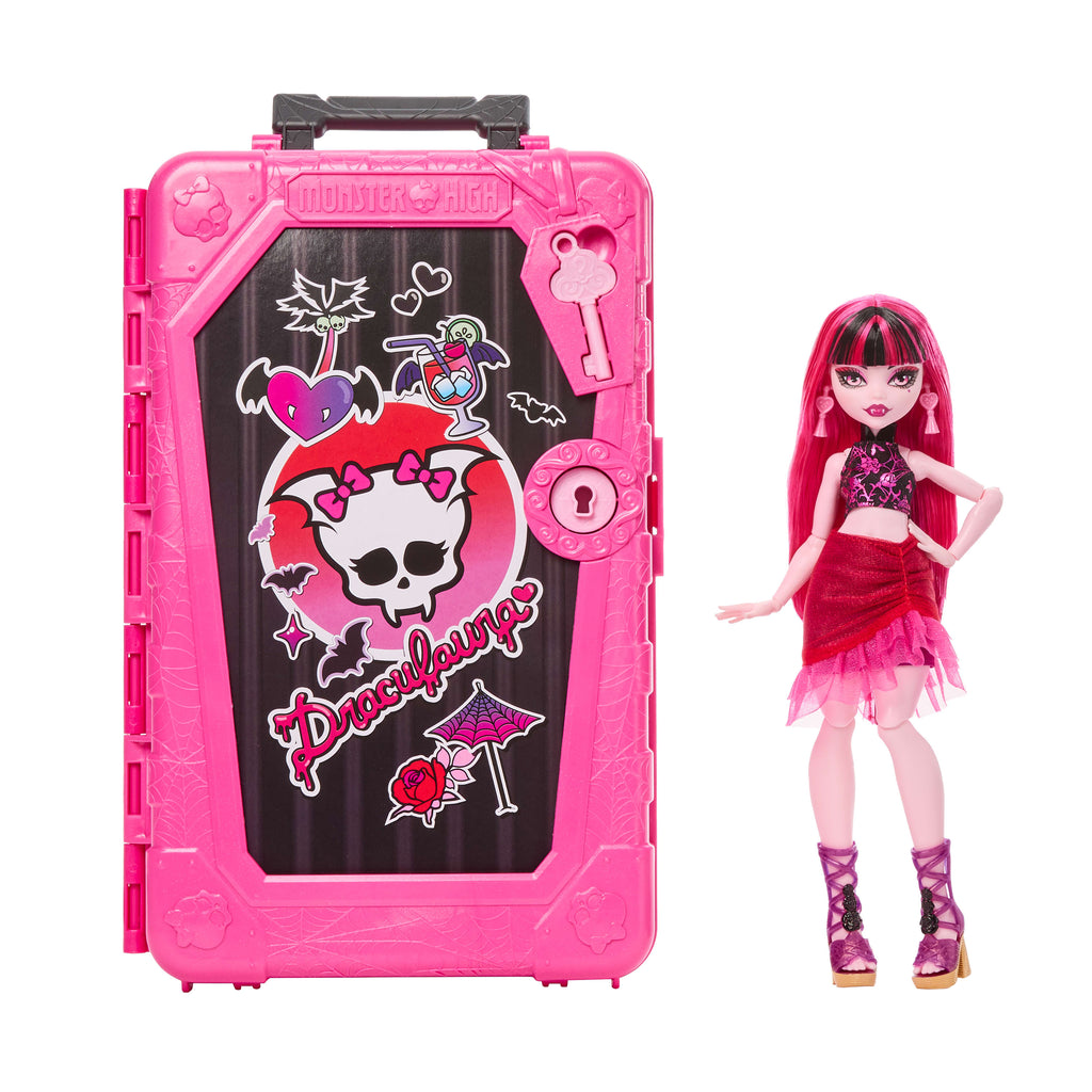 Monster High Gizemli Arkadaşlar Muhteşem Tatil oyun seti, Draculaura bebek ve aksesuarlar