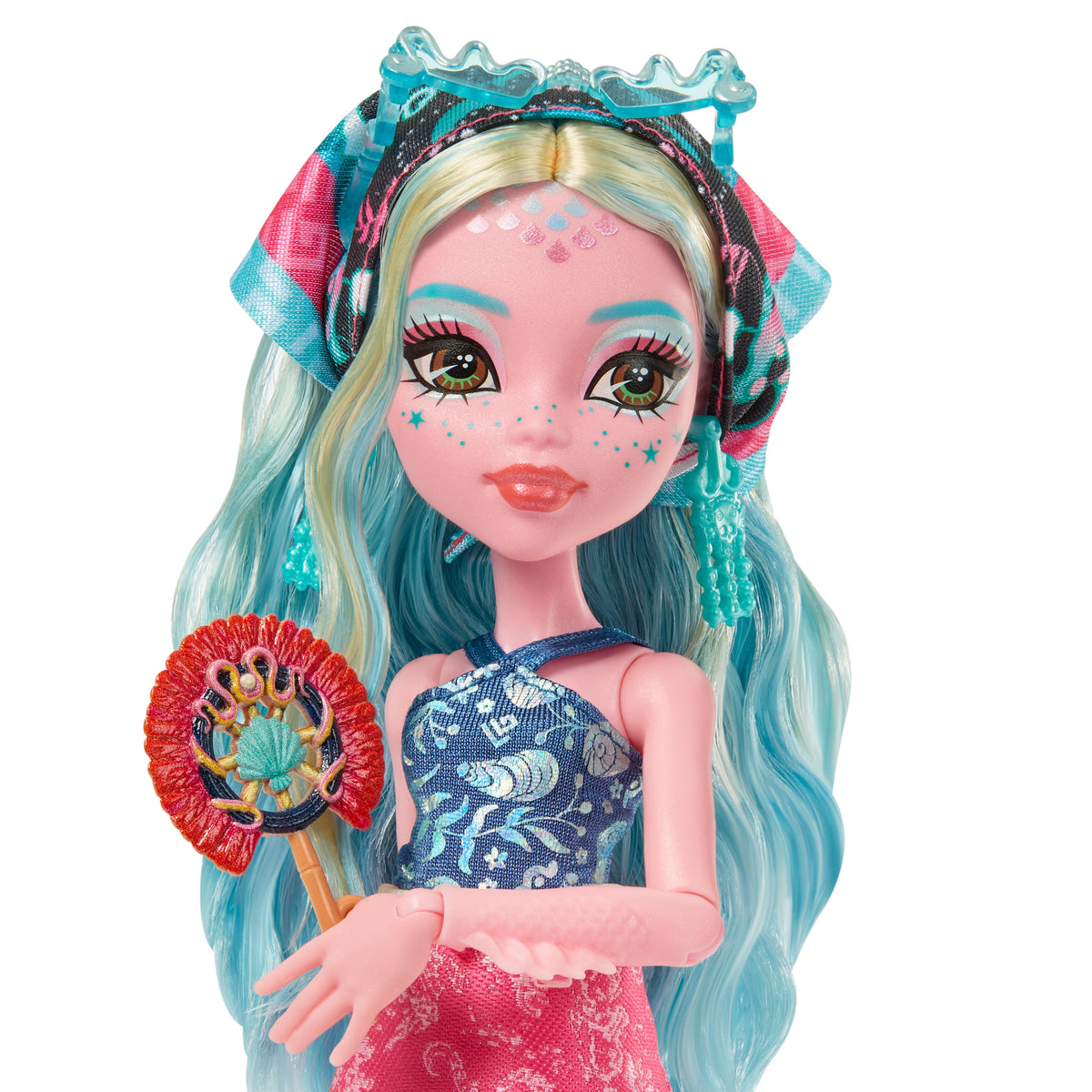 Monster High Gizemli Arkadaşlar Muhteşem Tatil oyun seti, Lagoona Blue bebek ve aksesuarlar
