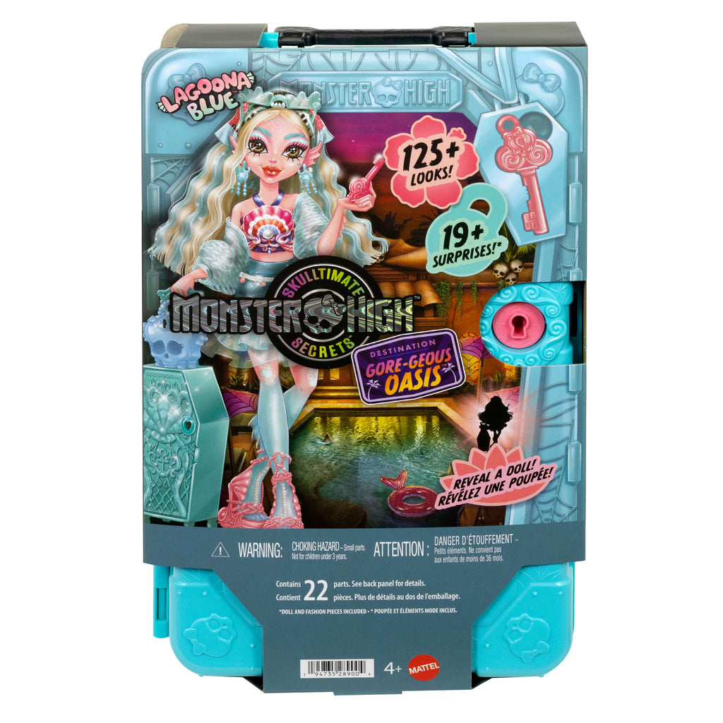 Monster High Gizemli Arkadaşlar Muhteşem Tatil oyun seti, Lagoona Blue bebek ve aksesuarlar