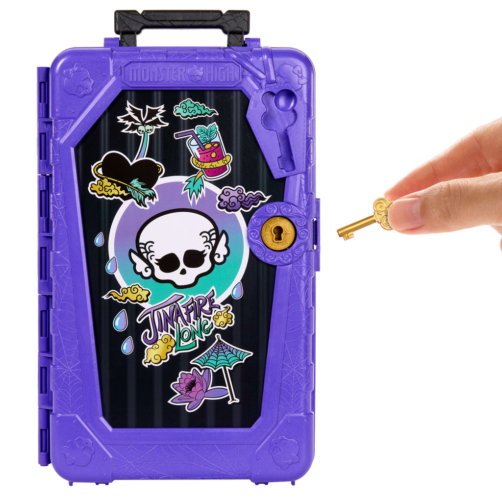 Monster High Gizemli Arkadaşlar Muhteşem Tatil oyun seti, Jinafire Long bebek ve aksesuarlar