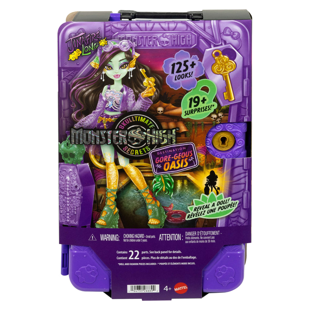 Monster High Gizemli Arkadaşlar Muhteşem Tatil oyun seti, Jinafire Long bebek ve aksesuarlar